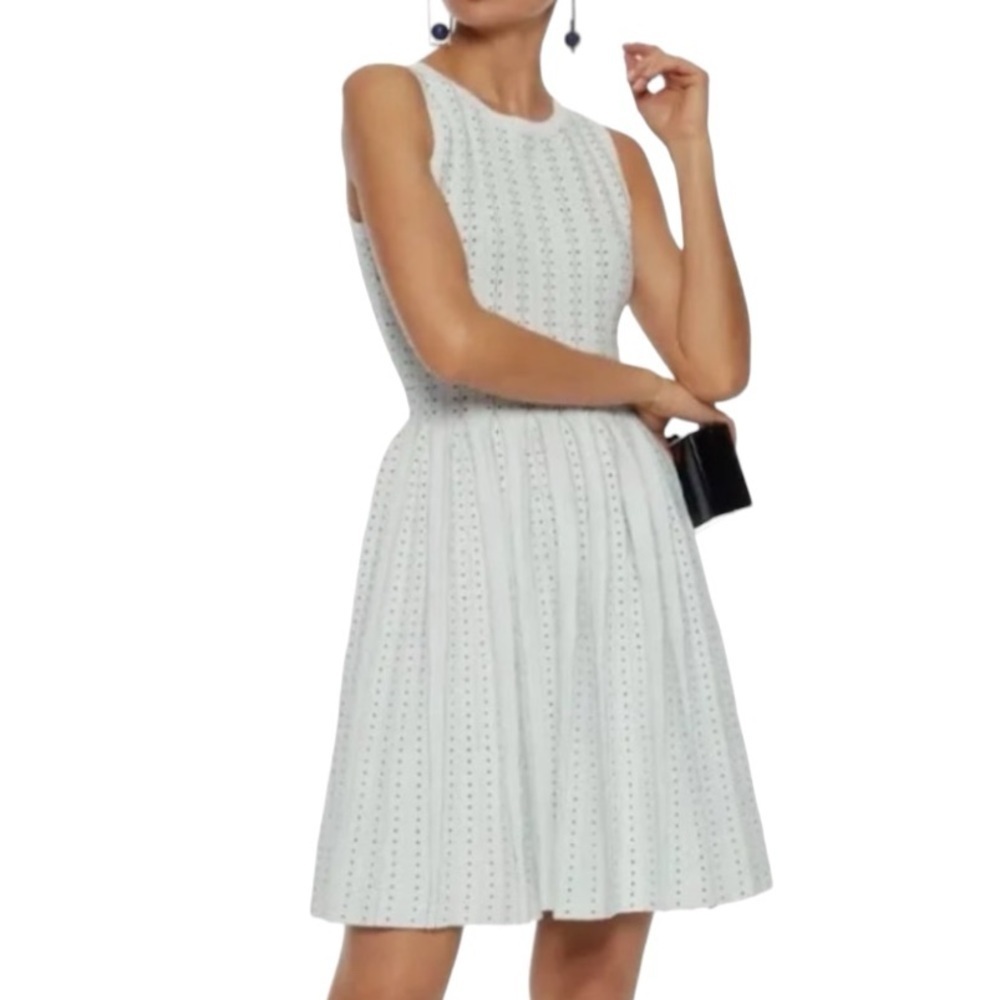 Milly Pleated Dot Flare Dress I Size: L